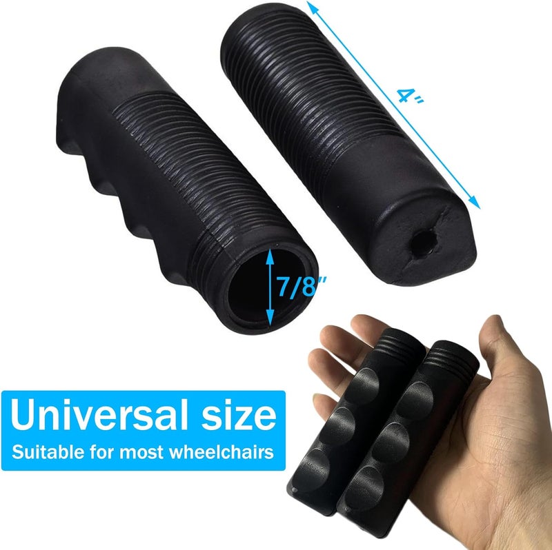 LODMOD Wheelchair Replacement Hand Grips - Transport Chairs Handles, 7/8" ID, 1 Pair - Image 2